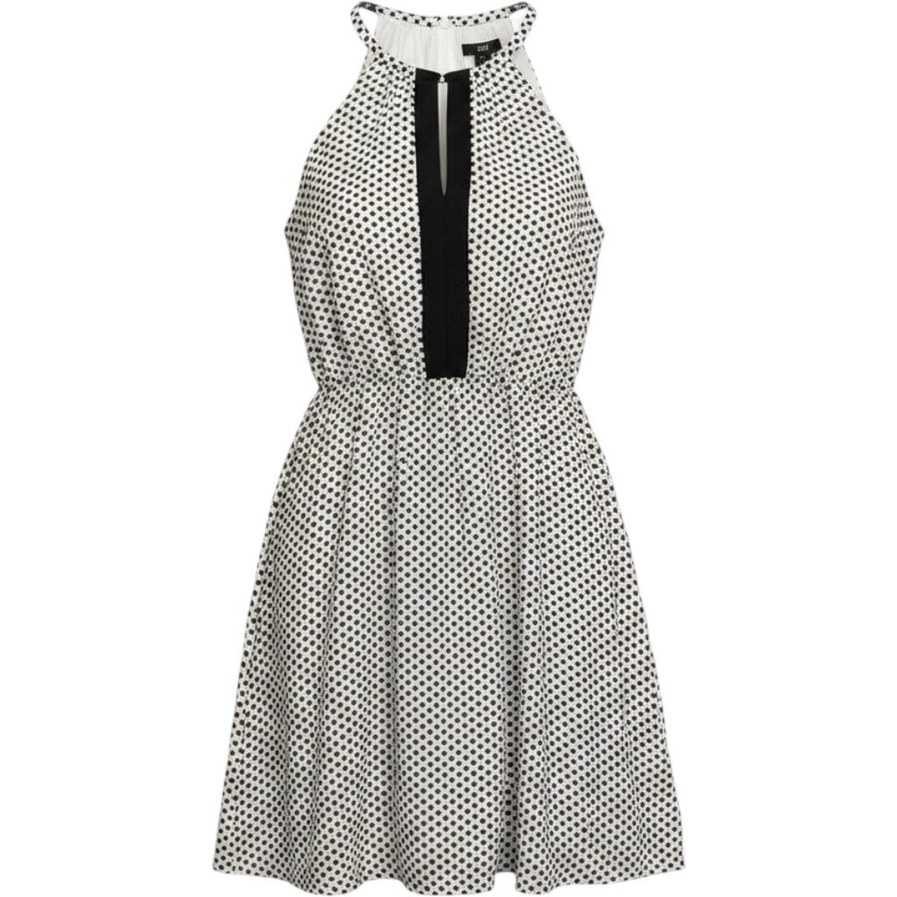 HM Womens Polka Dot Halter Keyhole Neck Dress Black White Size 4 Classic Chic
